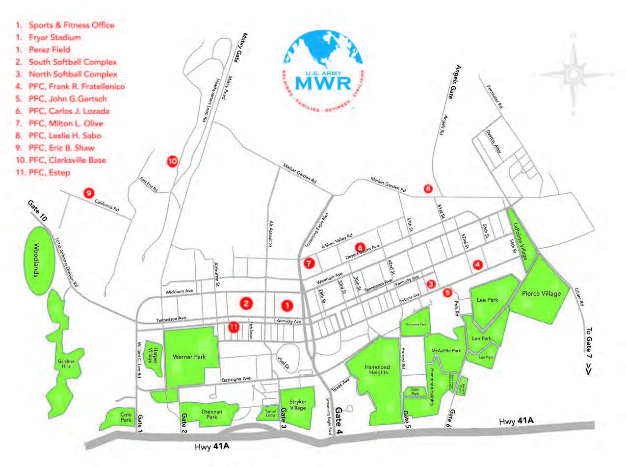 Fort Campbell Physical Fitness Center Map